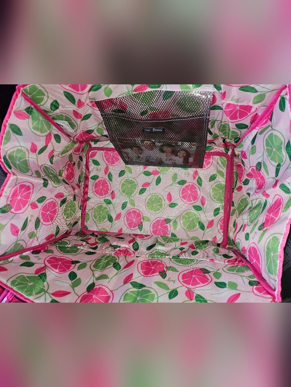 NWT Lug Set: Magenta Stripe Rover XL Tote & Trolley Travel Case, *Slight Flaw - Picture 5 of 15
